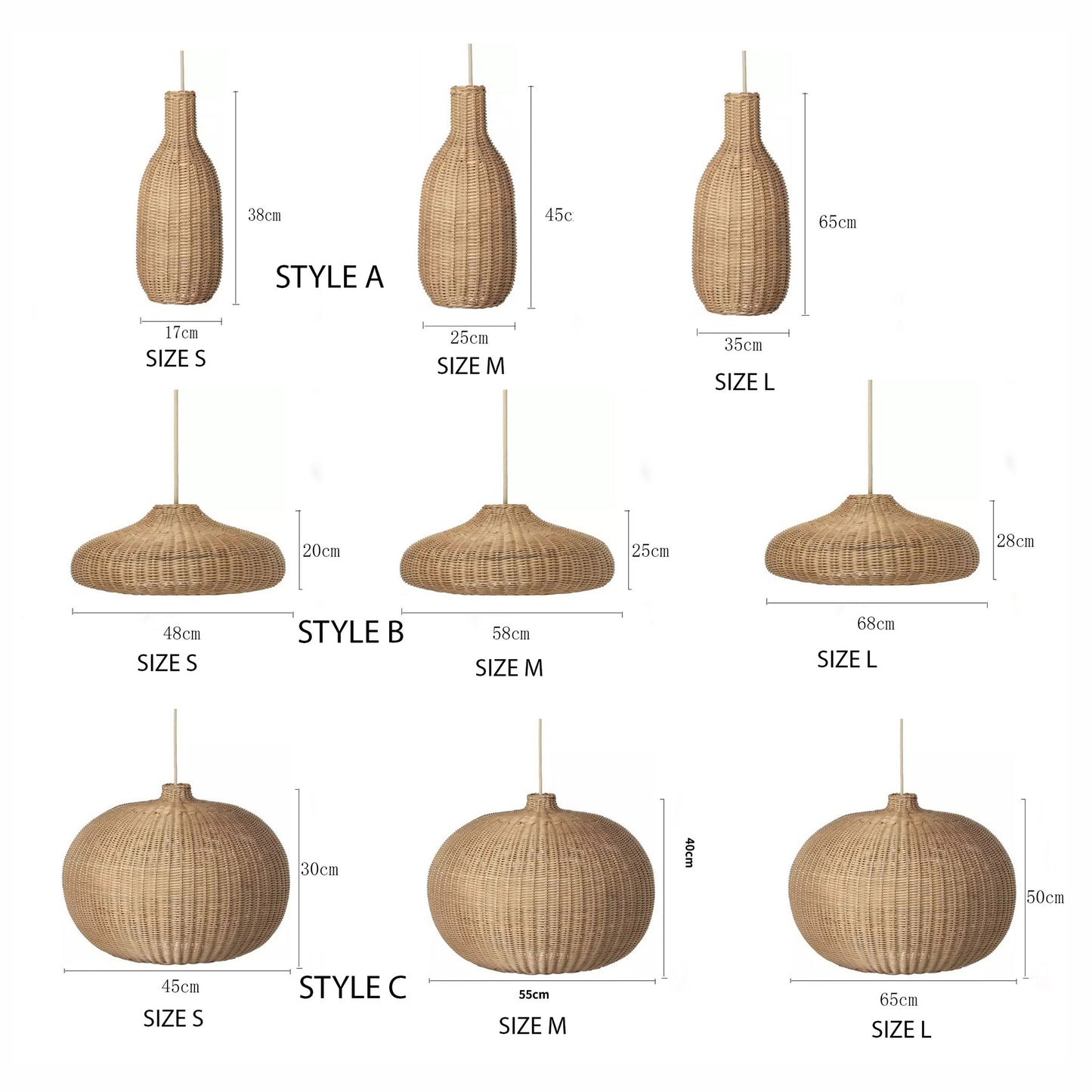 Creative rattan pendant lights