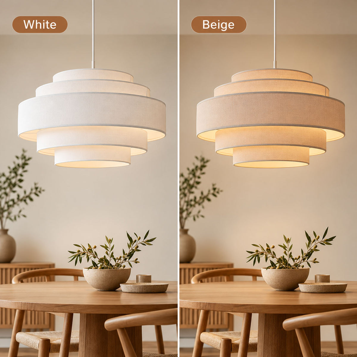 Elara Tiered Fabric Pendant Light