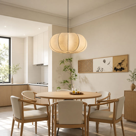 Japanese Wabi Sabi Fabric Pendant Light