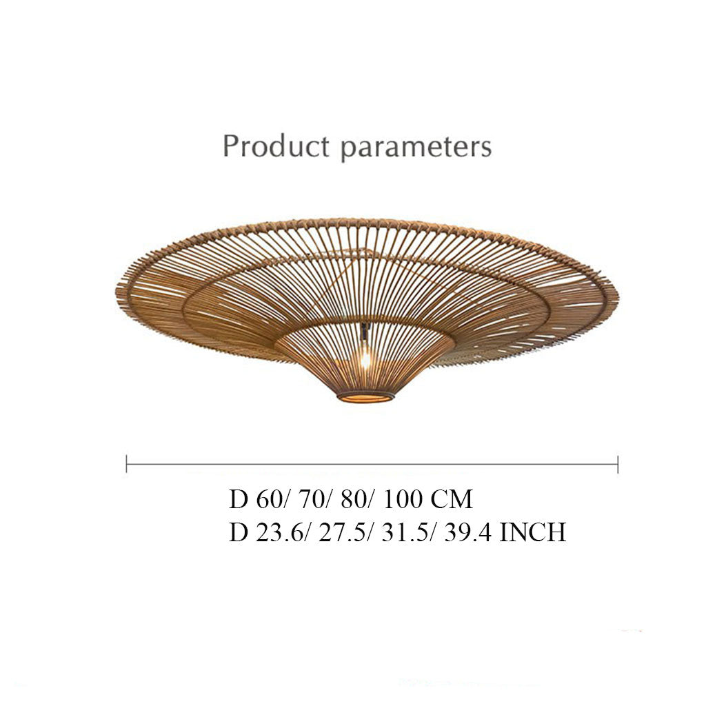 Rattan Chandelier, Rattan Lampshade, Bamboo Light Fixture