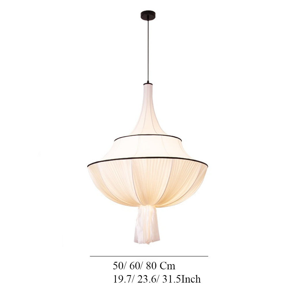 white fabric pendant light