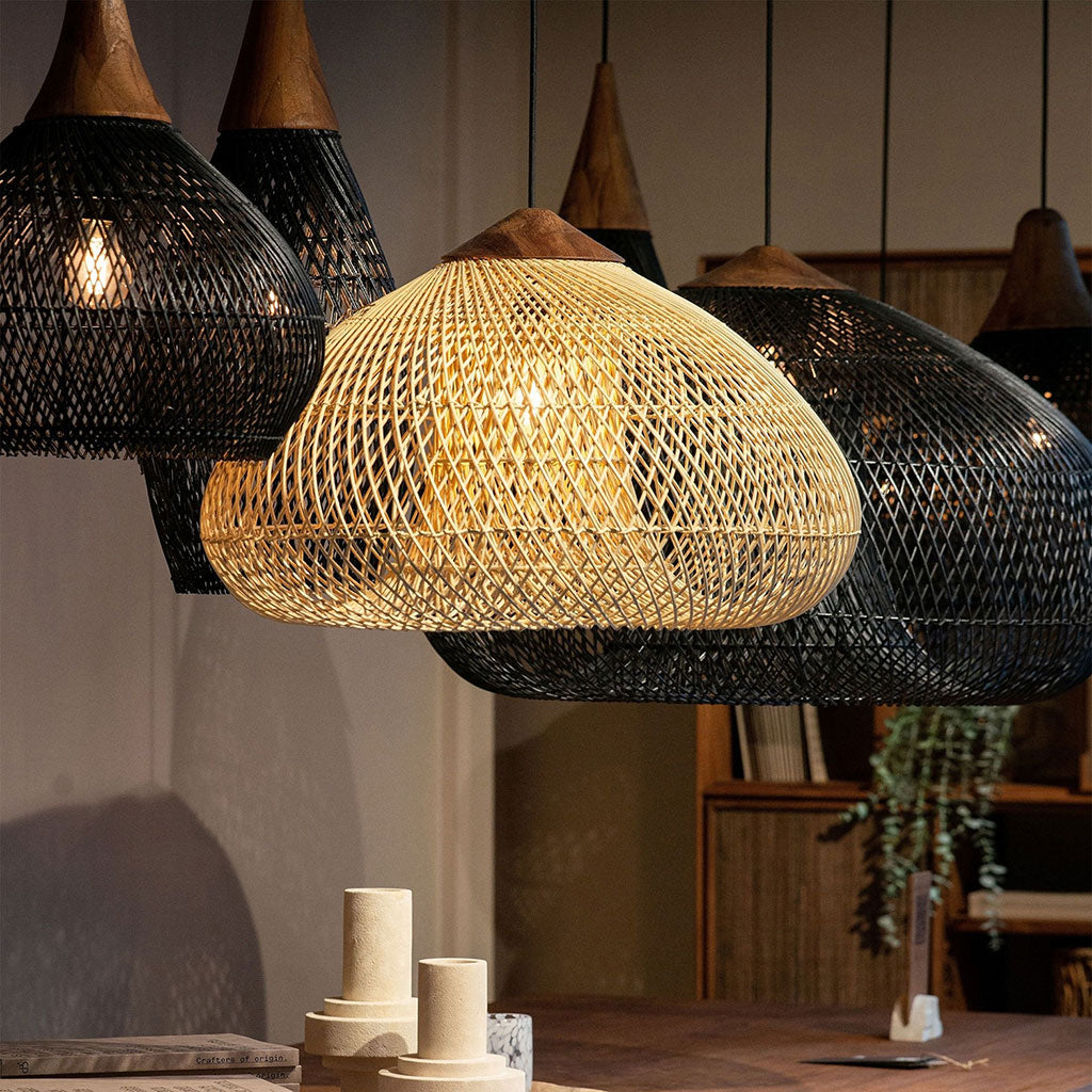 rattan pendant lights, rattan lampshades, wicker light fixture