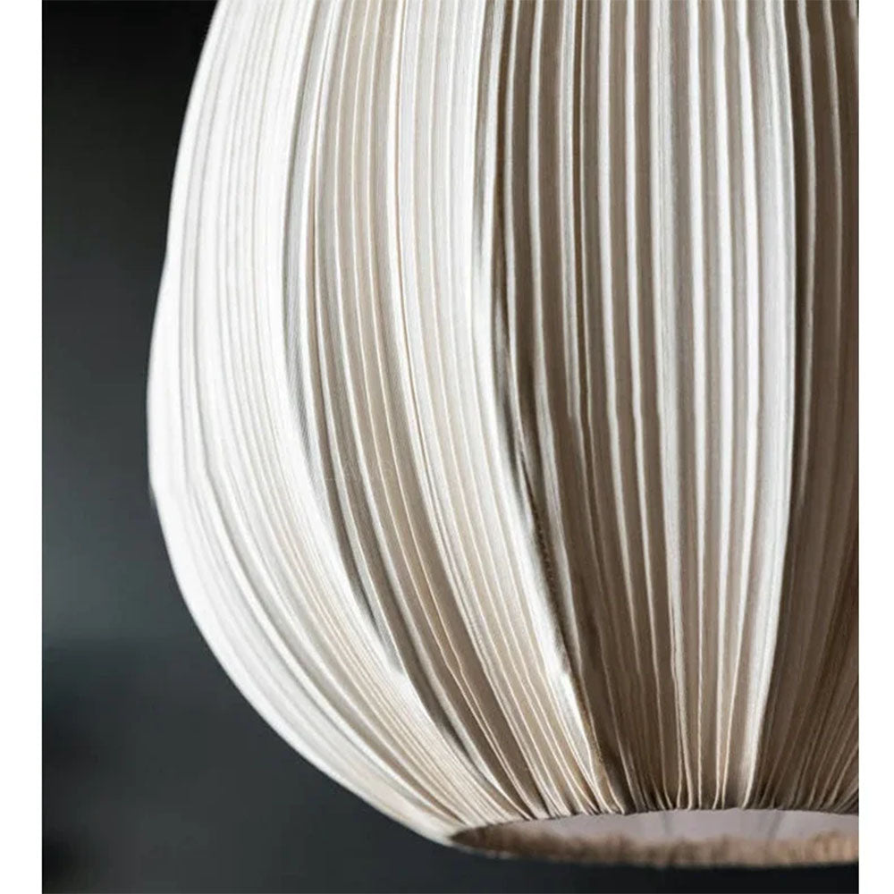 Pleated Fabric Pendant Light – Modern Japanese Wabi Sabi Hanging Lamp