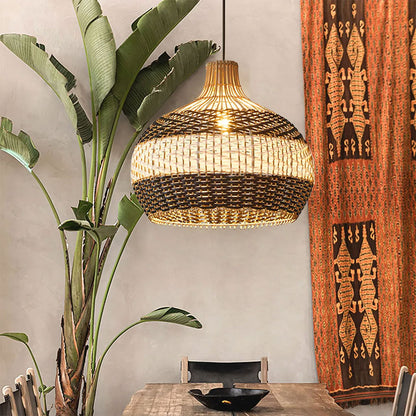 rattan chandelier