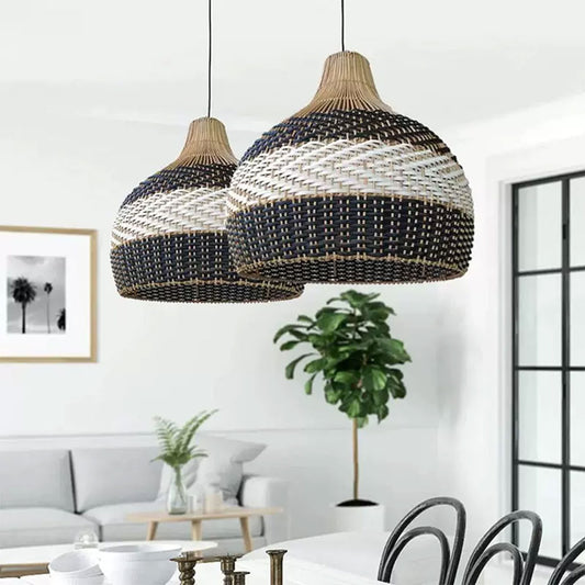 Rattan pendant lights