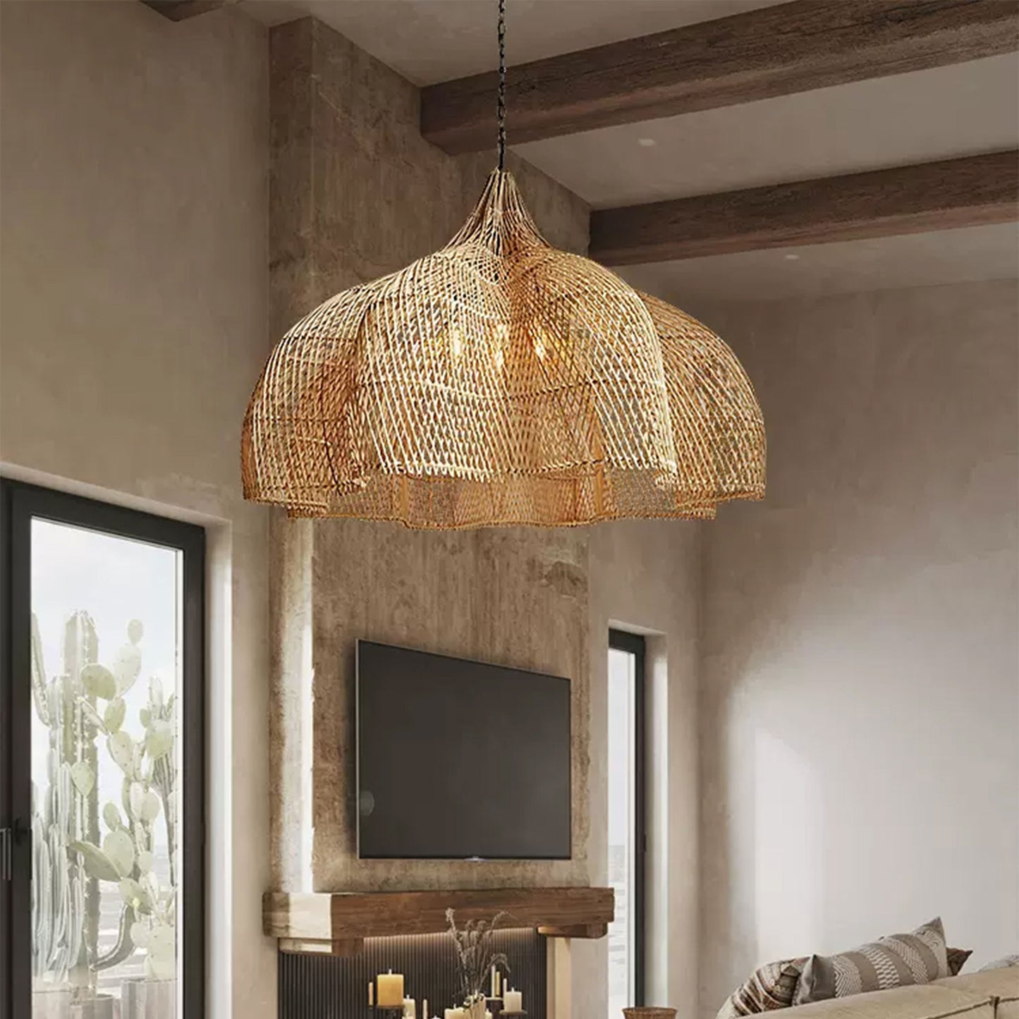 bamboo rattan chandelier