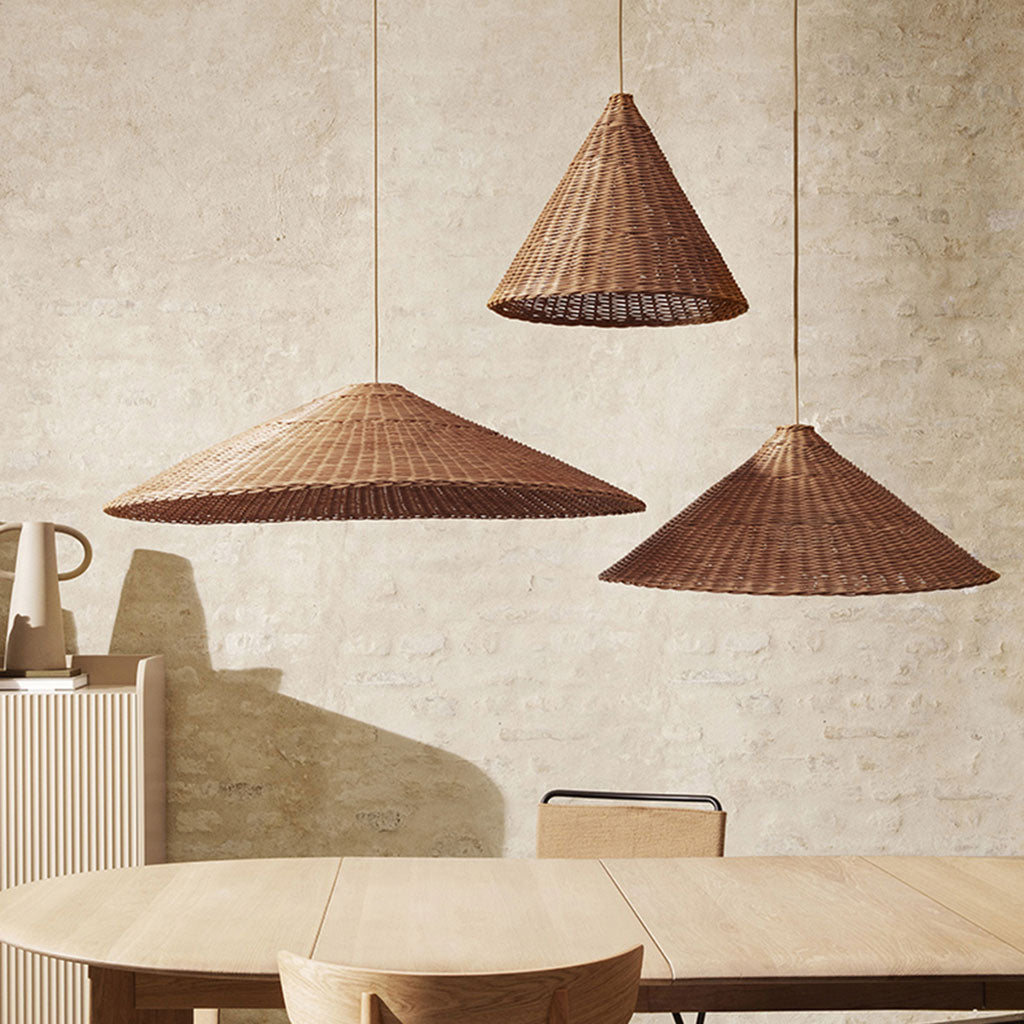 cone rattan pendant light