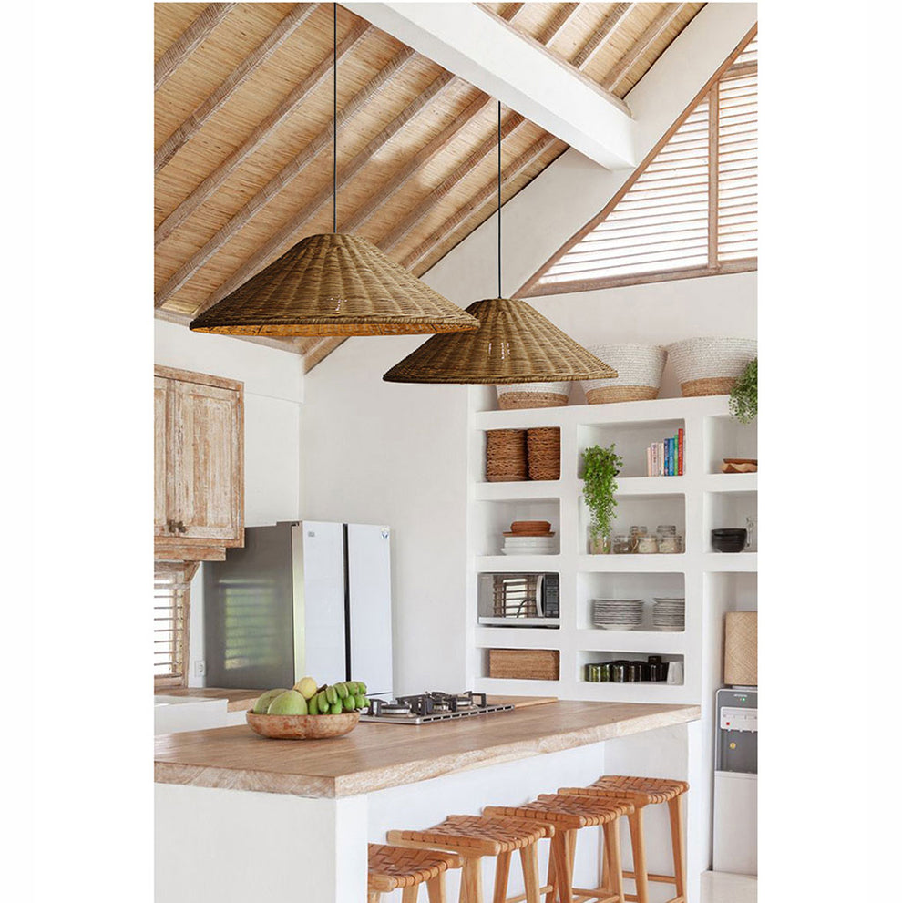 Cone Rattan Pendant Light | Multiple Sizes – indochinadecor
