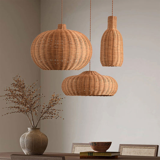 rattan pendant light, wicker rattan lampshade