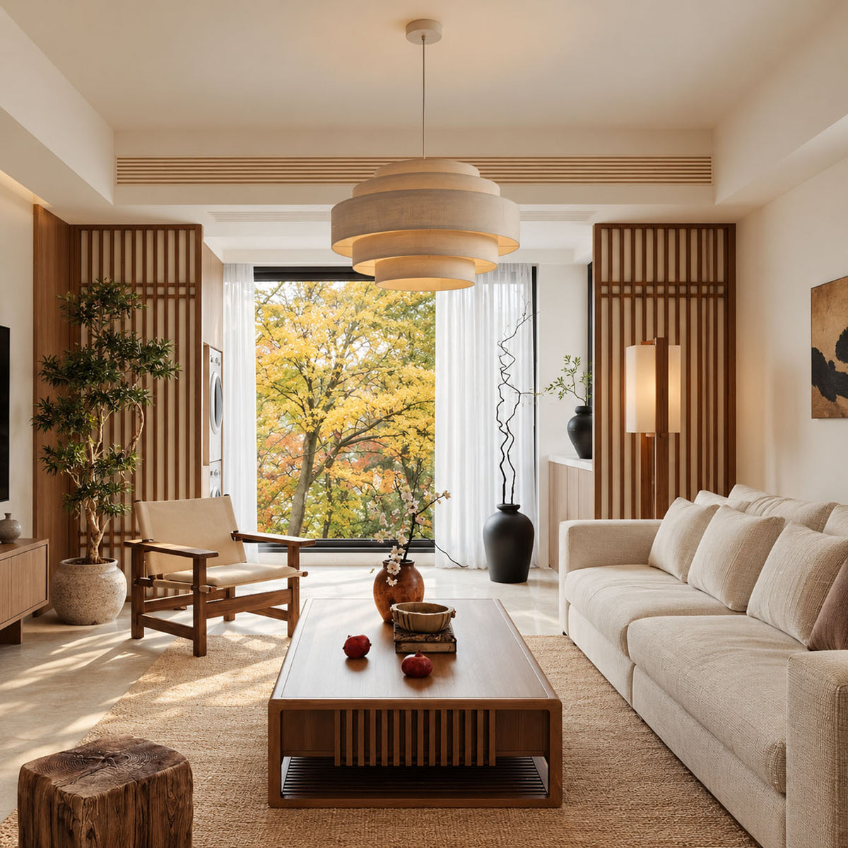 Elara Tiered Fabric Pendant Light
