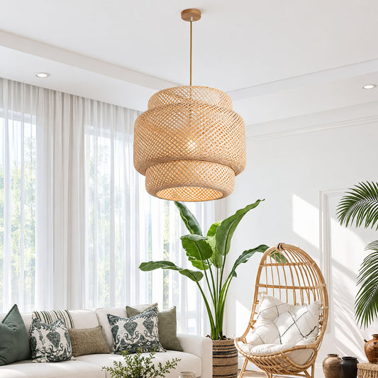 Handwoven Bamboo Pendant Light 