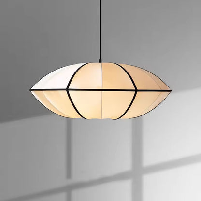 Japanese Lantern Pendant Light – Modern Wabi Sabi Fabric Hanging Lamp