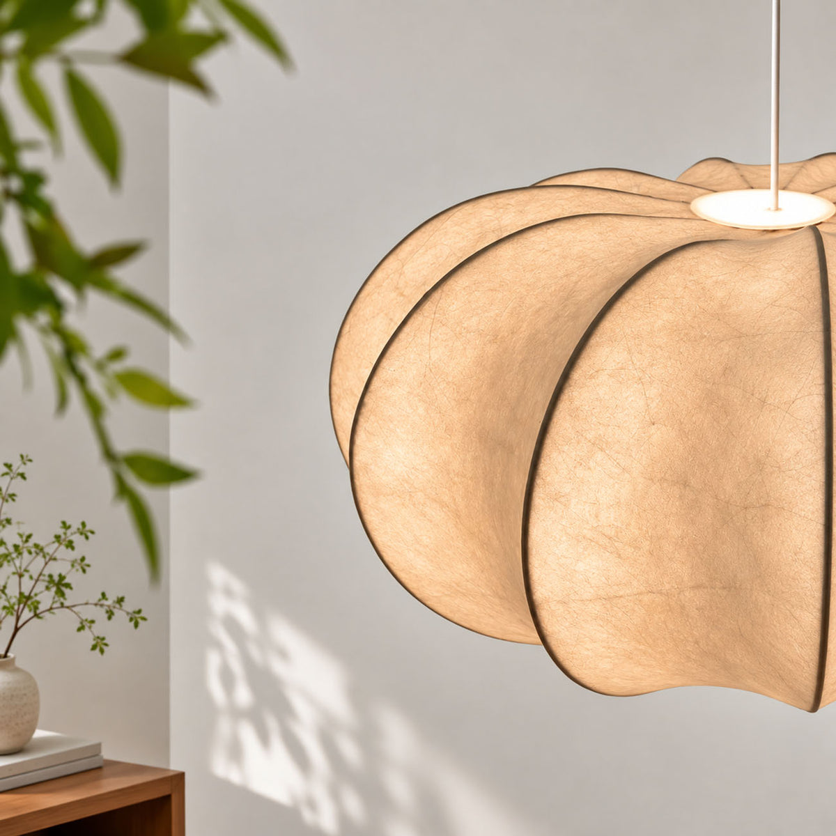Japanese Wabi Sabi Fabric Pendant Light
