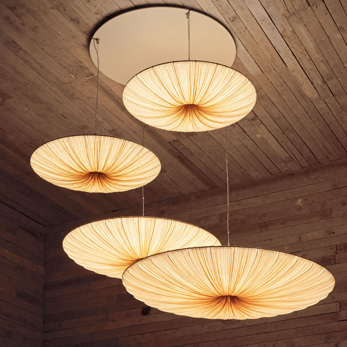 Modern Sculptural Pleated Ceiling Light