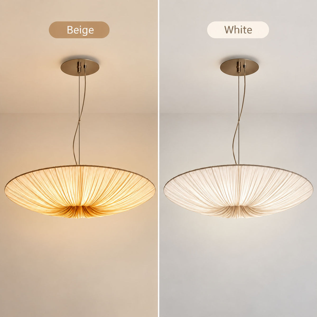 Large Pendant Light – Modern Sculptural Pleated Ceiling Light
