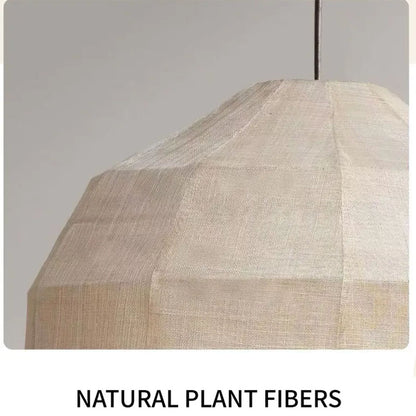 Linen Pendant Light – Japanese Wabi Sabi Lantern Hanging Lamp