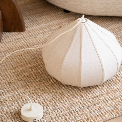 Linen Pendant Light – Wabi Sabi Japandi Petal Hanging Lamp