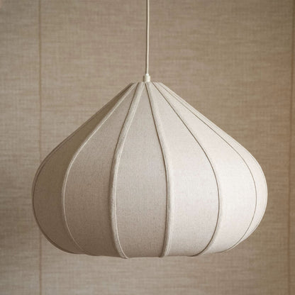 Linen Pendant Light – Wabi Sabi Japandi Petal Hanging Lamp