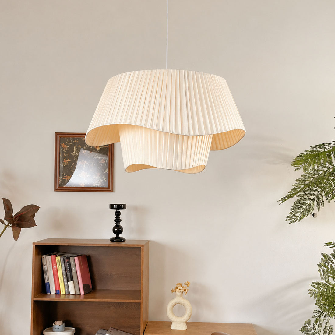 Modern Pleated Fabric Pendant Light 