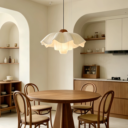 Lotus Flower Pendant Light – Pleated Fabric Ceiling Lamp
