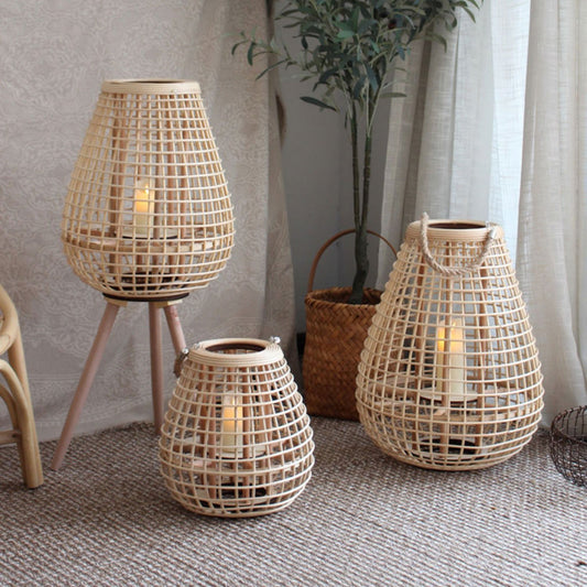 rattan floor lamp candlestick holders