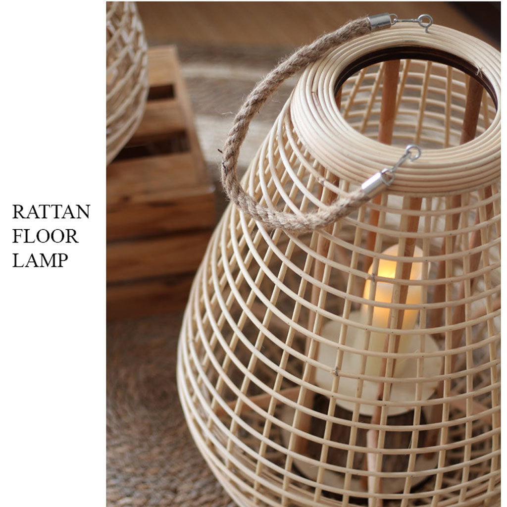 rattan floor lamp candle holders