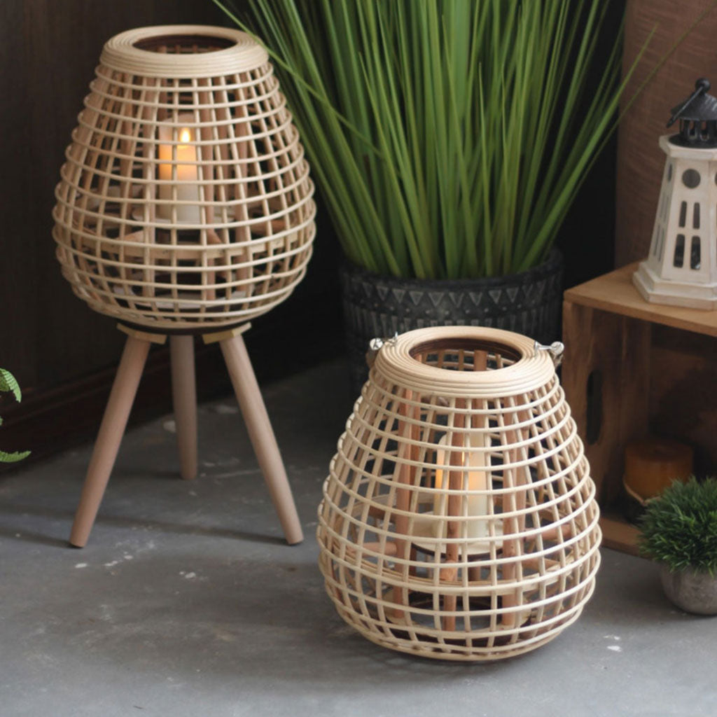 rattan floor lamp candle holders