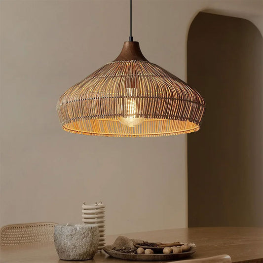 vintage rattan pendant light