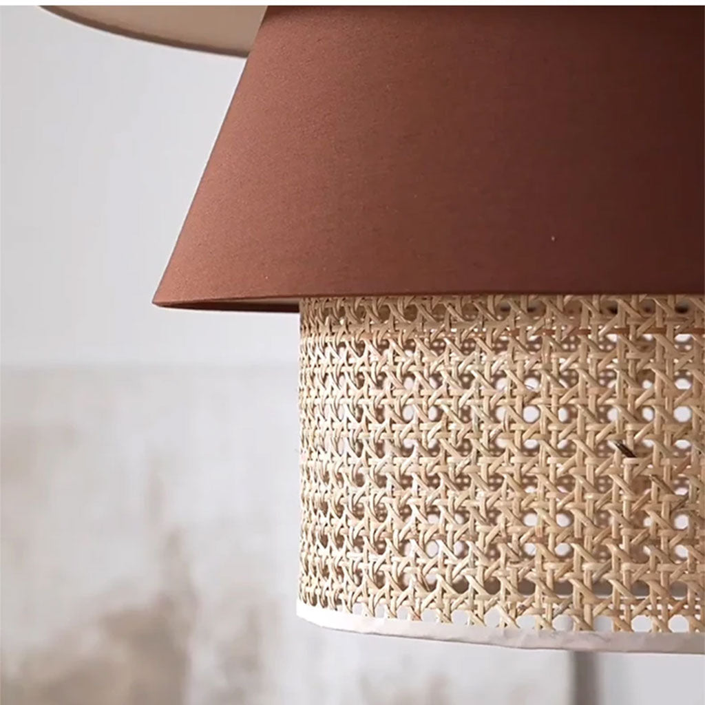 rustic rattan lampshade