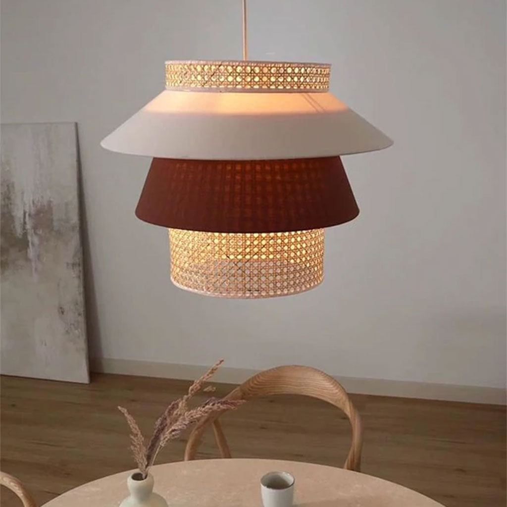 Japandi rattan pendant light