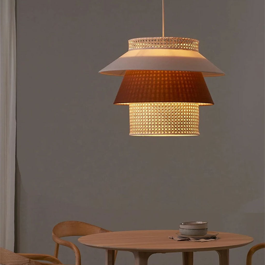 rustic rattan lampshade