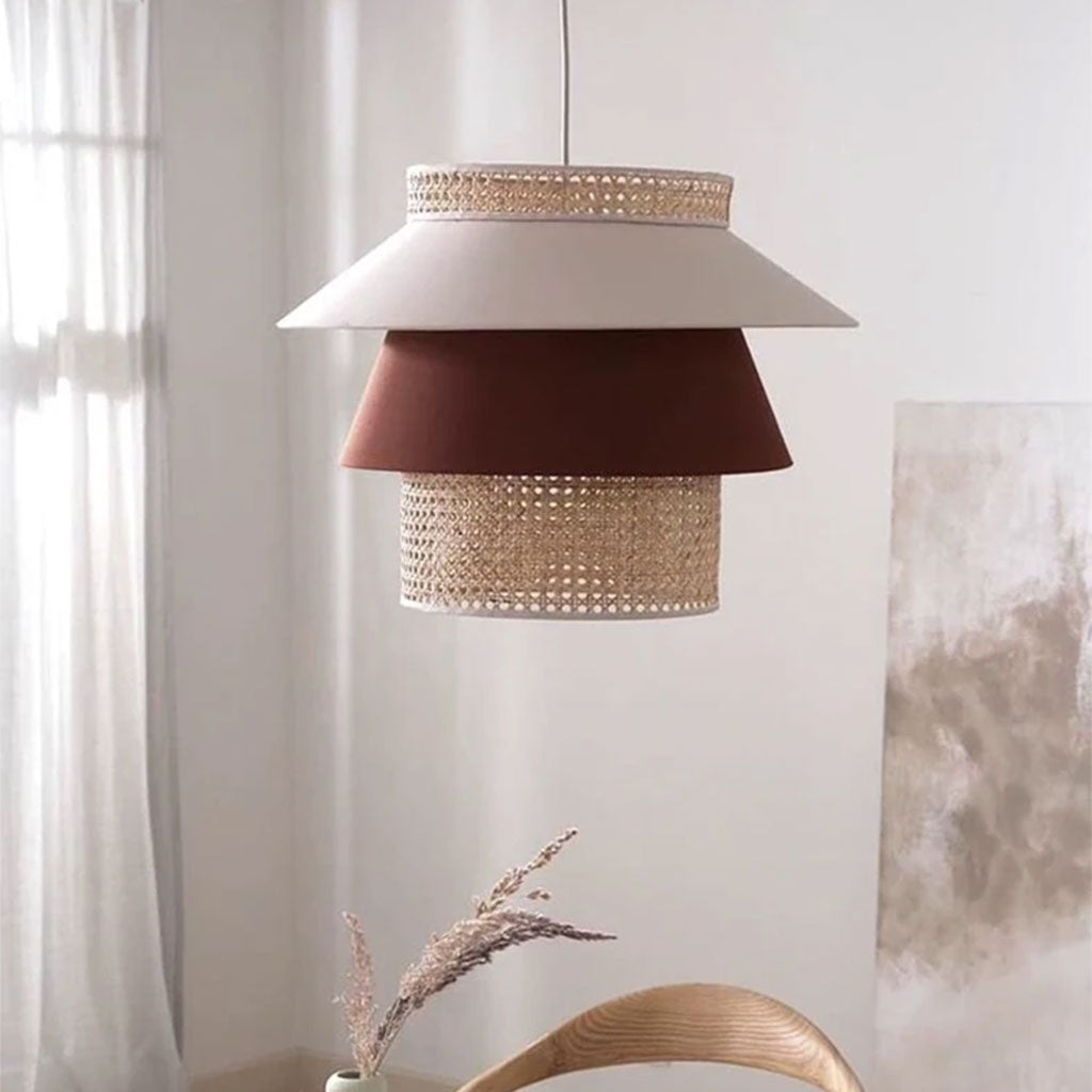 Japandi rattan pendant light