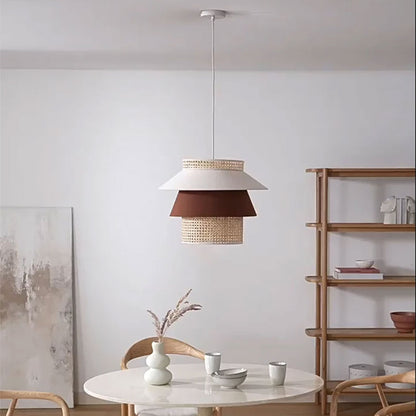 rustic rattan lampshade