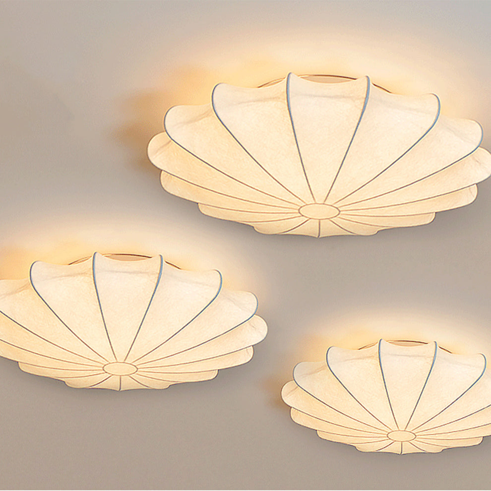 Modern Flower Ceiling Light - Fabric Flush Mount Fixture – indochinadecor