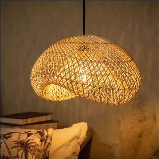 vintage rattan lampshde