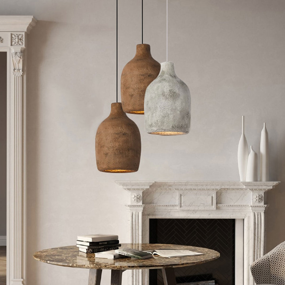 Retro Wabi-sabi Pendant Lights, Japandi Chandelier, Minimalist Light F ...