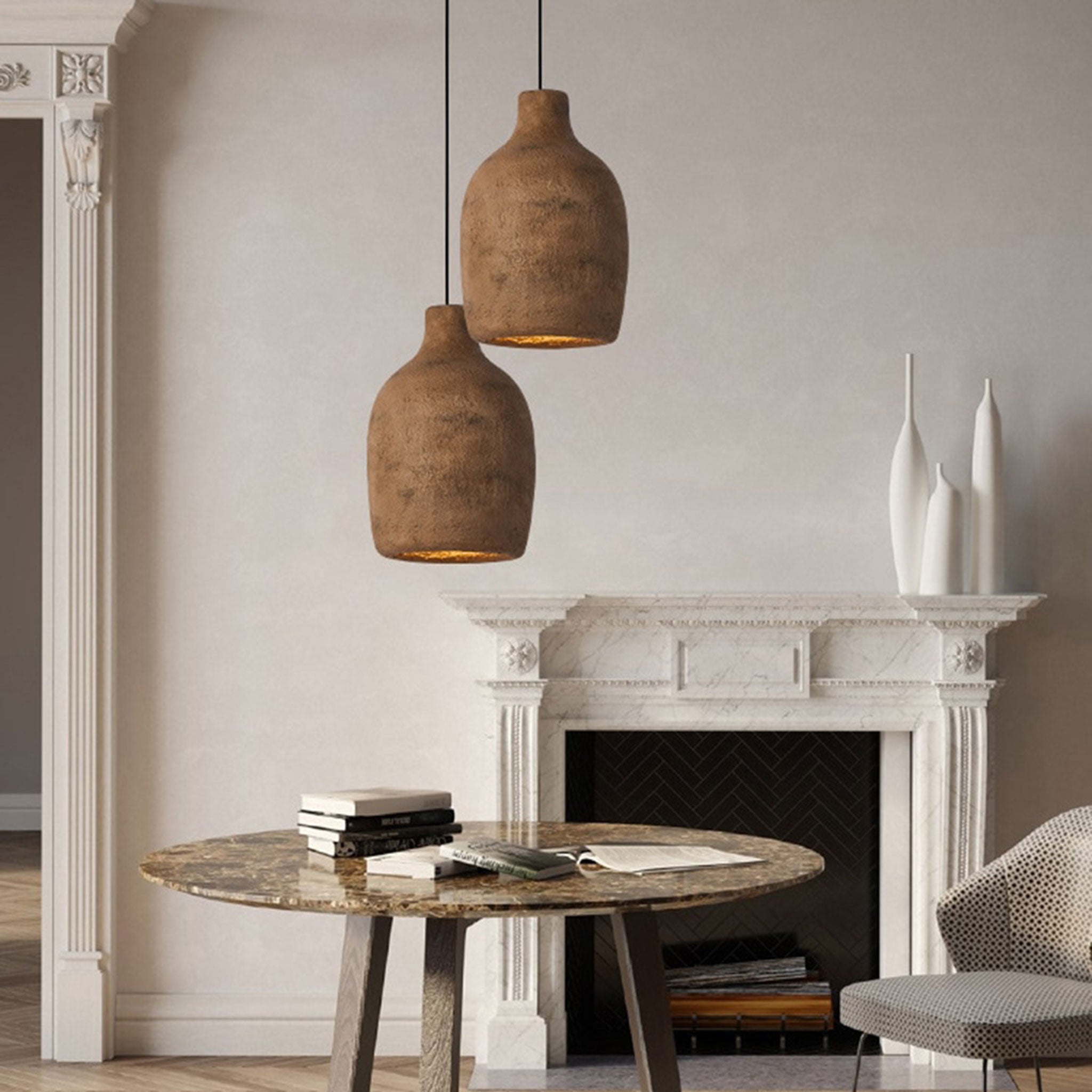 Retro Wabi-sabi Pendant Lights, Japandi Chandelier, Minimalist Light F ...