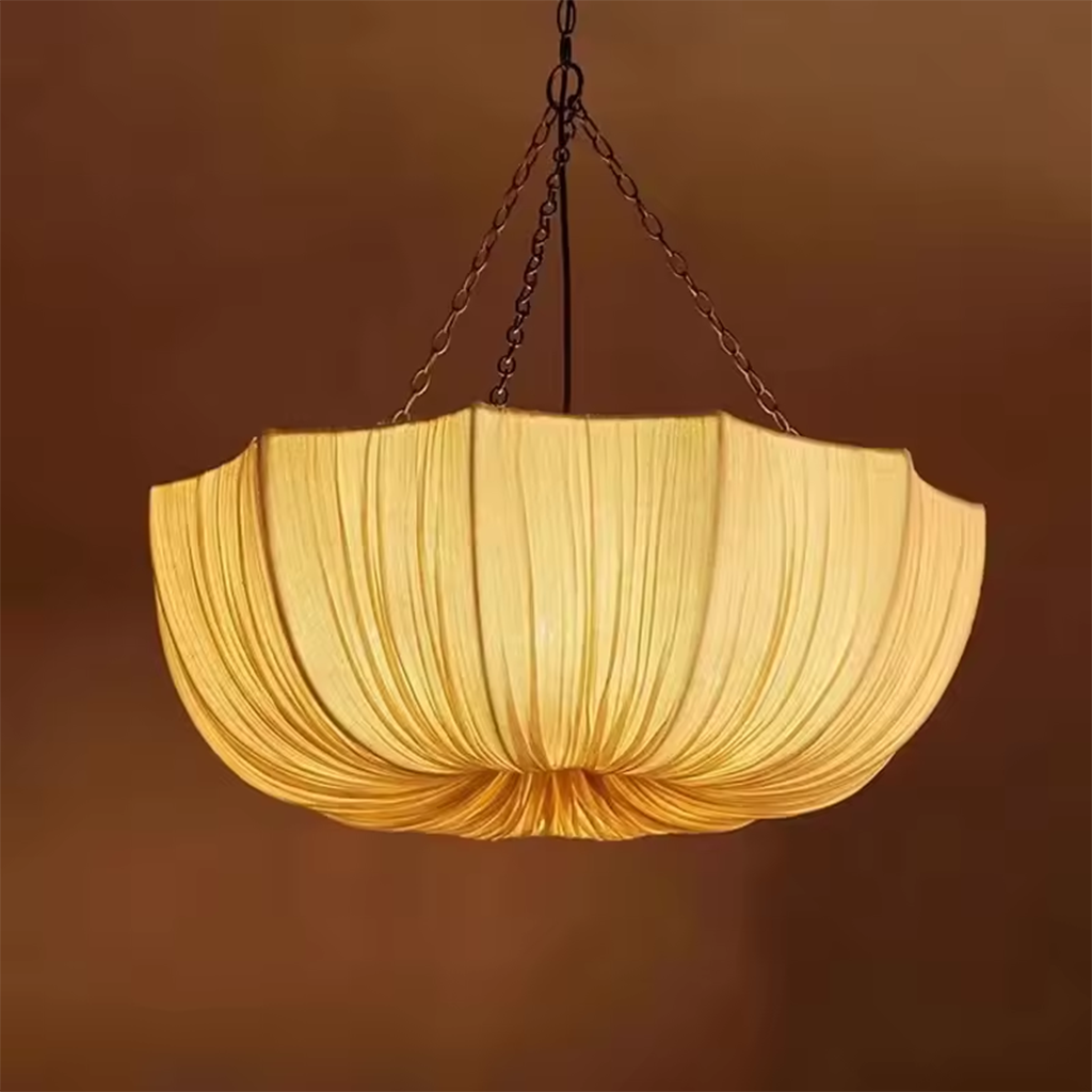 Vintage Fabric Pendant Light