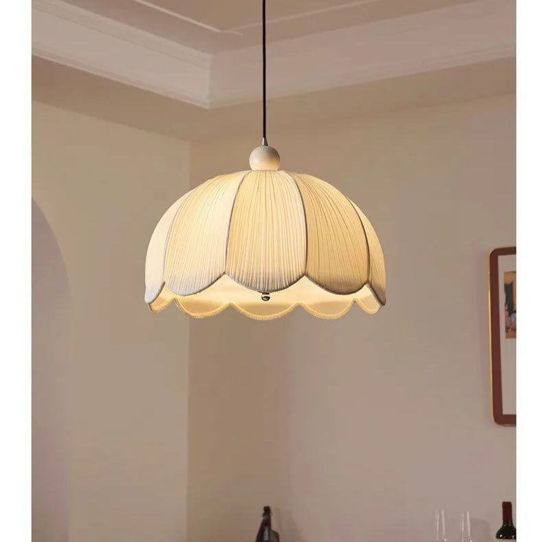 Vintage Fabric Pendant Light 
