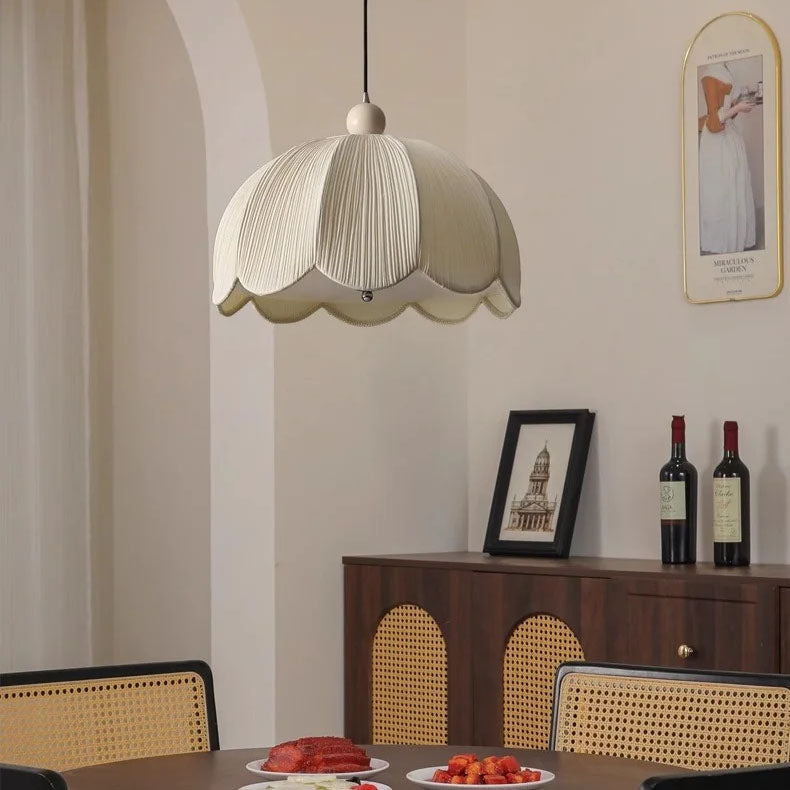 Vintage Fabric Pendant Light 