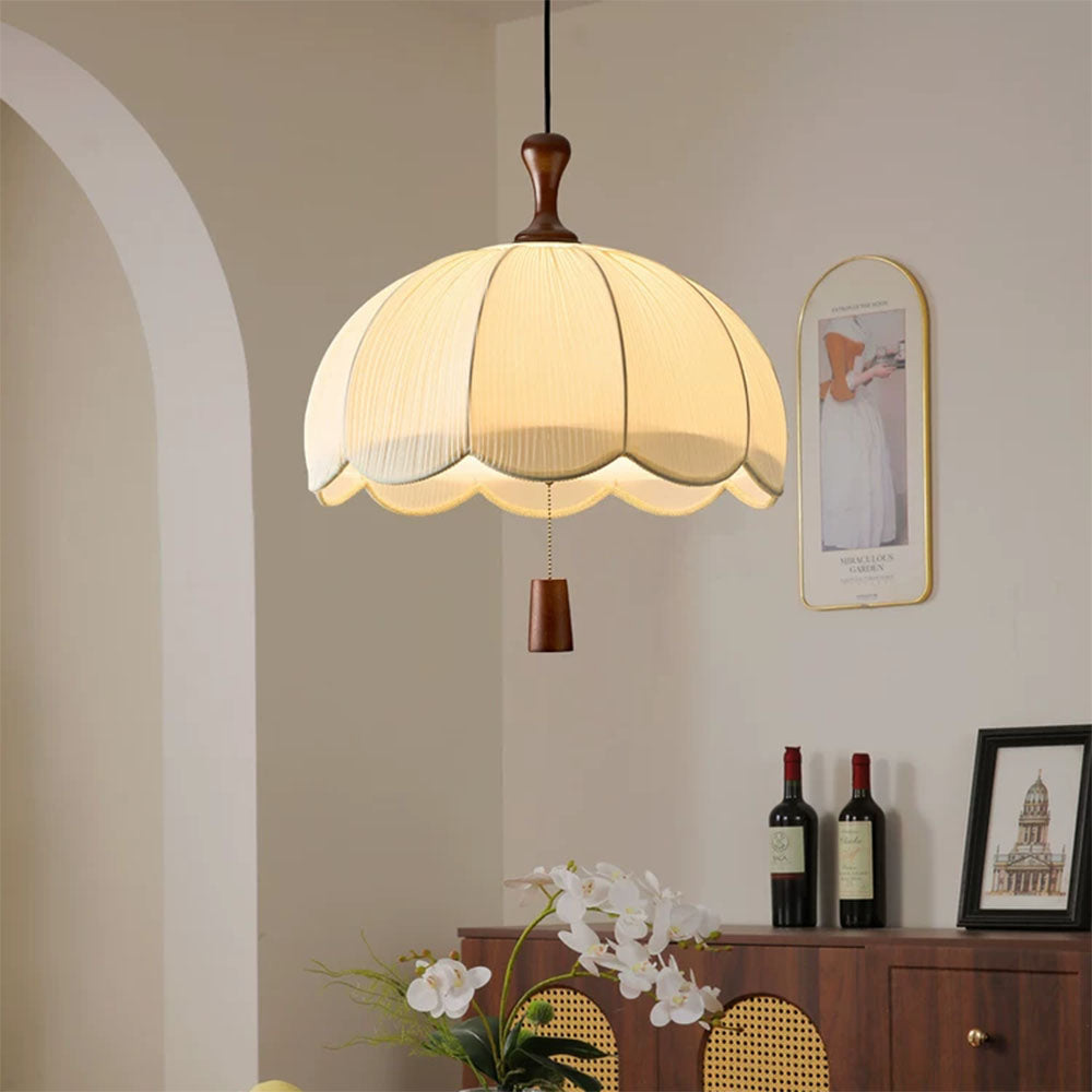 Vintage Fabric Pendant Light 