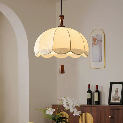Vintage Fabric Pendant Light 
