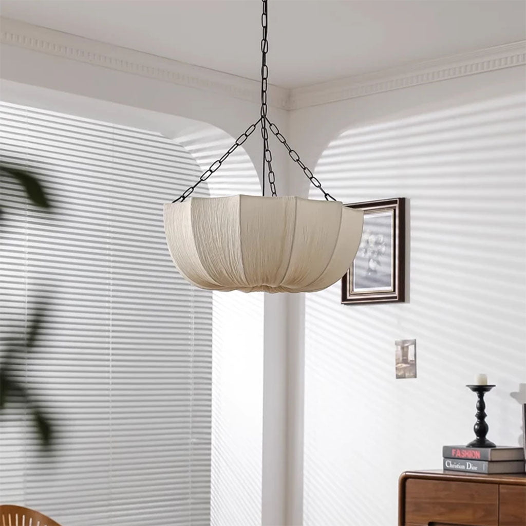 Vintage Fabric Pendant Light
