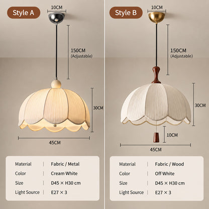 Vintage Fabric Pendant Light 