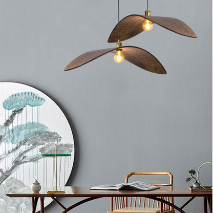 Japandi wooden pendant lamp