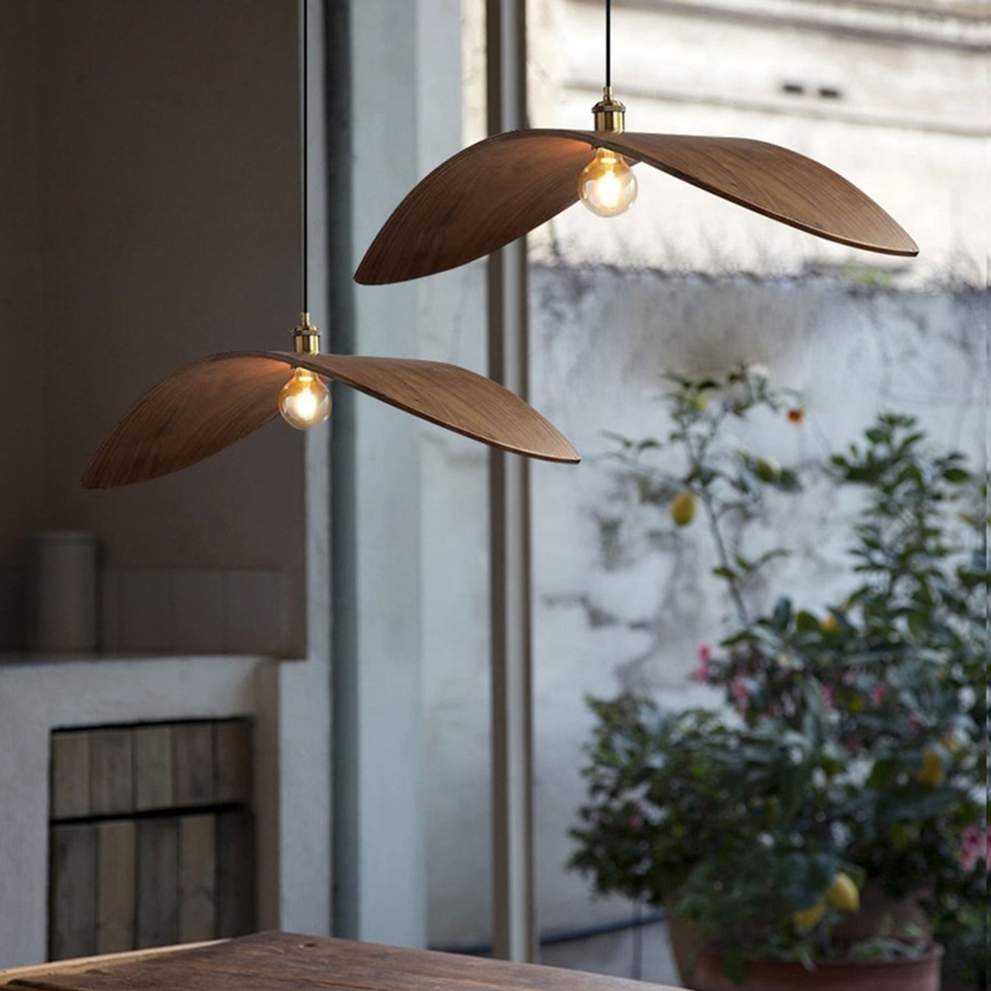 Wabi sabi wooden lighting