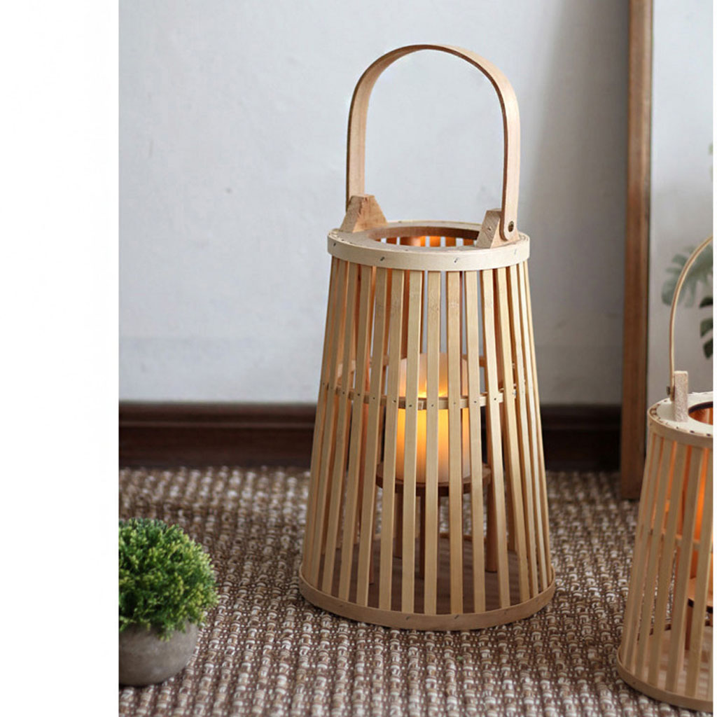 wooden floor lantern