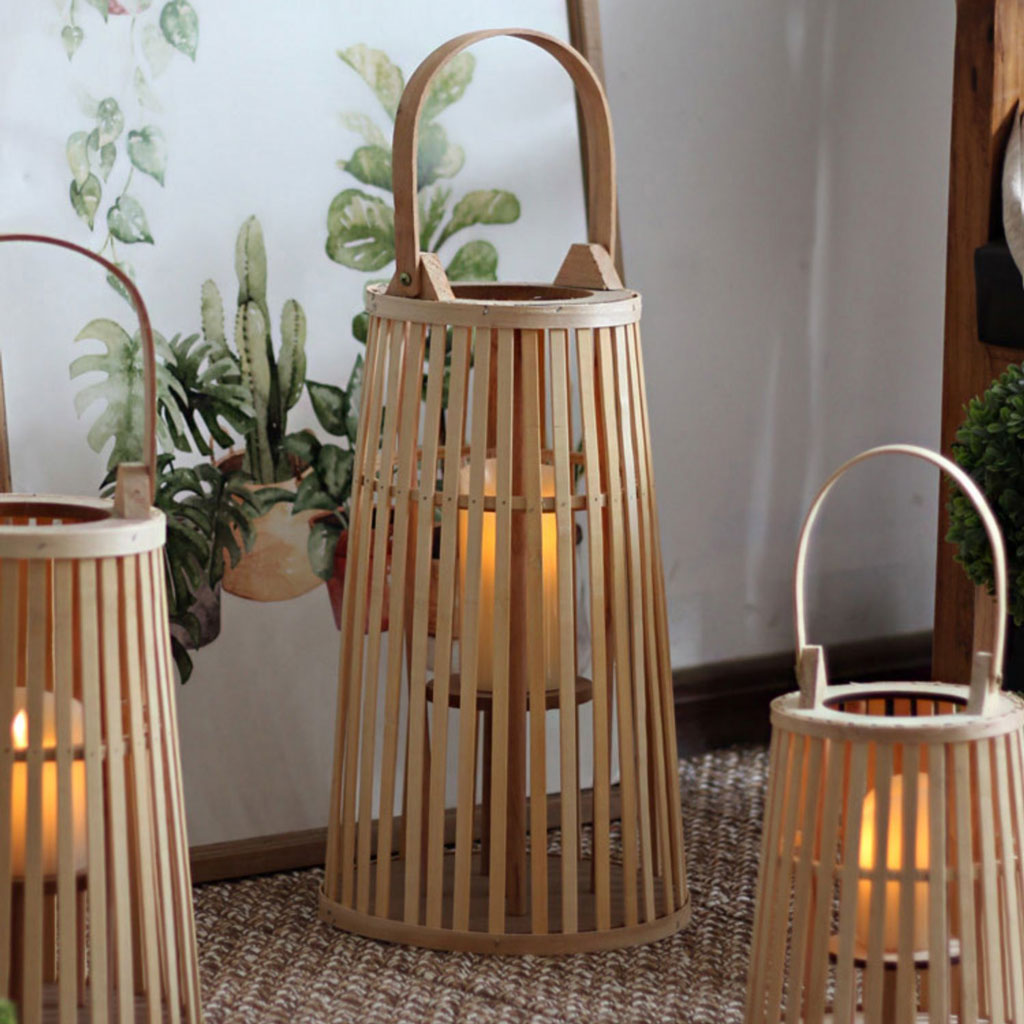 bamboo floor lamp candlesick holder