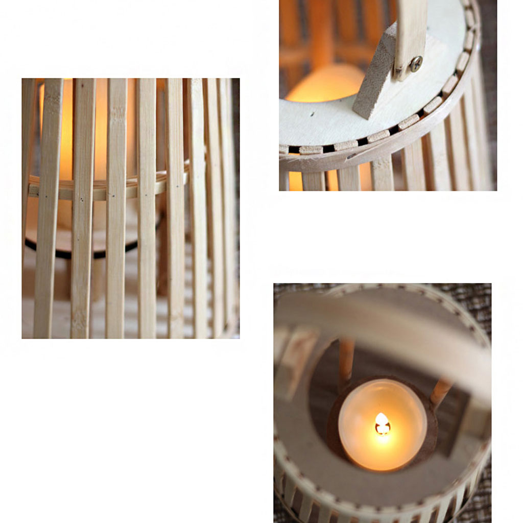 wooden floor lantern candle holder