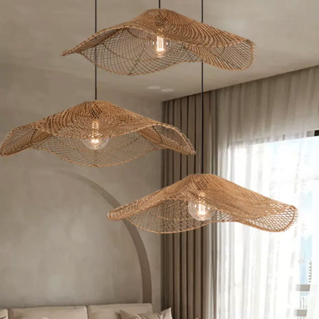 boho rattan lampshades